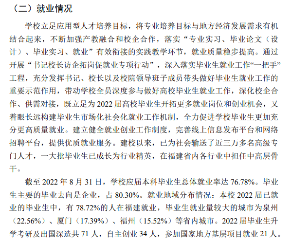 泉州信息工程学院就业质量如何前景好吗